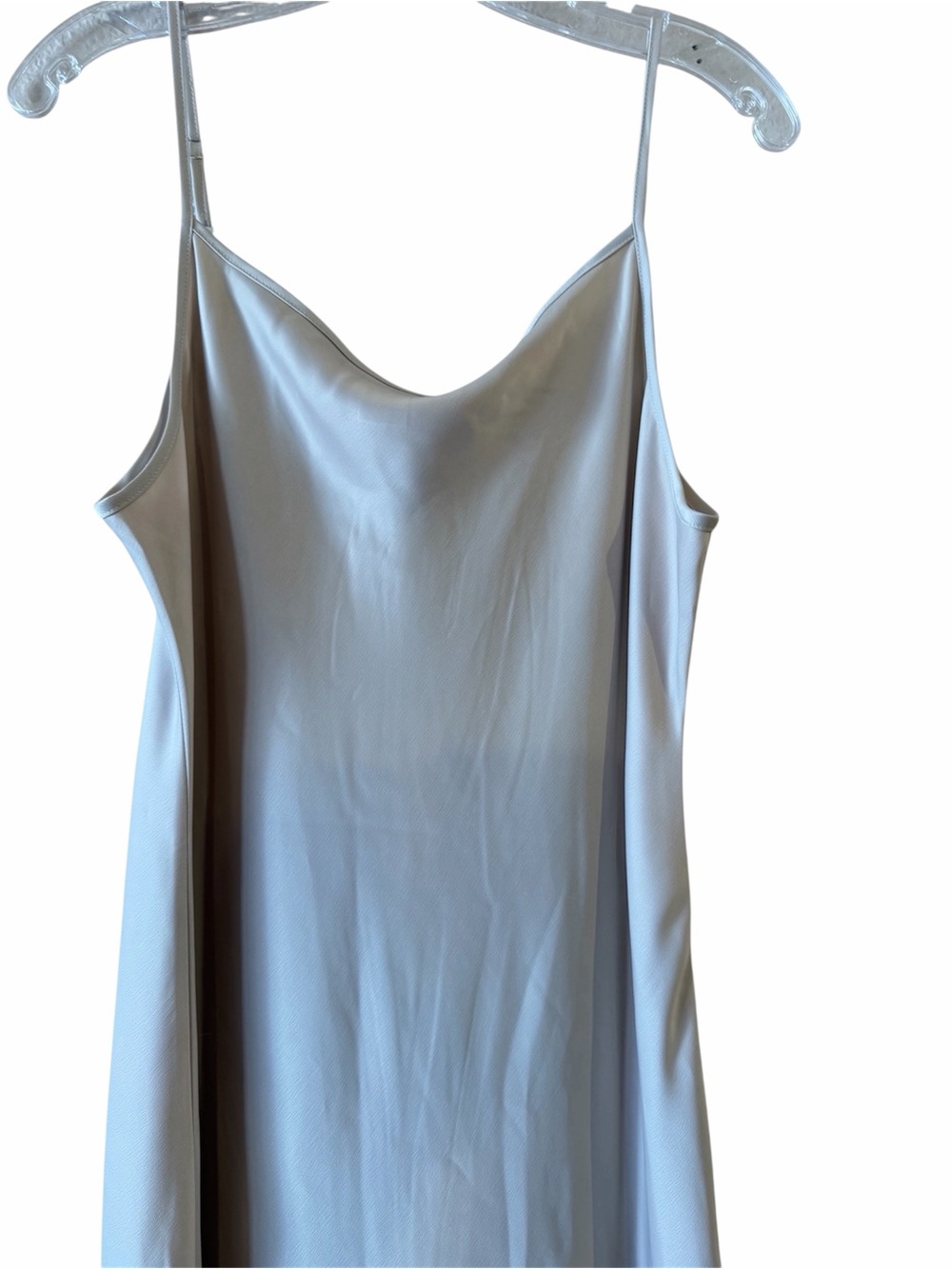 Cupcakes And Cashmere Satin Slip Dress Maxi Ivory Champagne Minimalist Sz L NWT - Picture 4 of 8